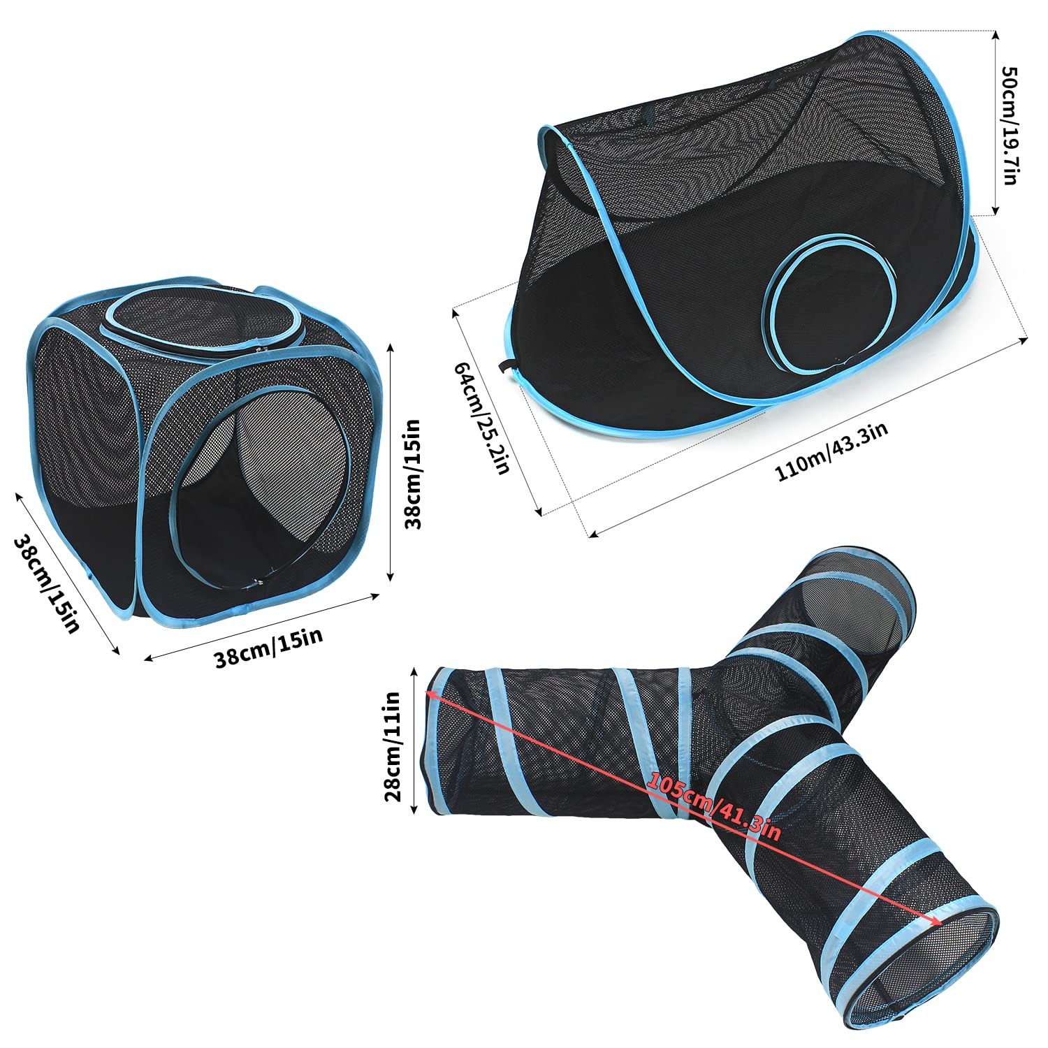 Cat Cube and 3-Way Tunnel Play Set, detail view